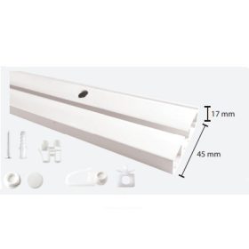   Egysoros fehér mennyezeti függönysín, 120 cm (szerelékcsomaggal)