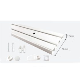   Kétsoros fehér mennyezeti függönysín, 120 cm (szerelékcsomaggal)