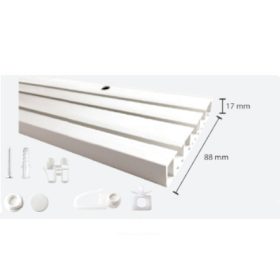   Háromsoros fehér mennyezeti függönysín, 120 cm (szerelékcsomaggal)