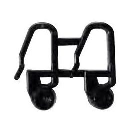 Görgőkocsi ráncszedő kampóval, fekete, 4 db/csomag