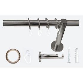 Függönykarnis 19 mm FRANCE 1 sor, Inox, 120 cm