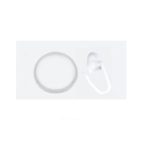   Fehér karika szilikonbetéttel+ ráncszedő kampó 19 mm ,10db/cs